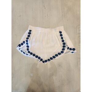 RAGA White Embroidered Shorts Women SZ Large